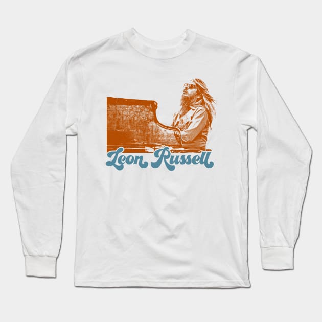 Leon Russell /// Original Fan Art Design Long Sleeve T-Shirt by DankFutura